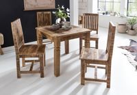 Esszimmertisch RUSTICA 80 x 80 x 76 cm Mango Massivholz