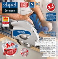 Elektro-Tauchsäge PL55 mit 2. Führungsschiene und Zubehör