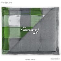 Wendeoptik-Stuhlkissen, Karo Grau-Grün - 2er-Set