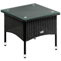 Deuba Polyrattan Beistelltisch/Teetisch - schwarz