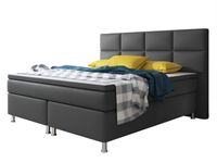 Boxspringbett Miami mit 7-Zonen-Taschenfederkernmatratzen und Topper, ca. 180 x 200 cm – Anthrazit