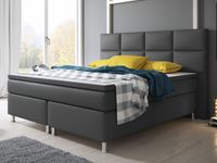 Boxspringbett Miami mit 7-Zonen-Taschenfederkernmatratzen und Topper, ca. 180 x 200 cm – Anthrazit