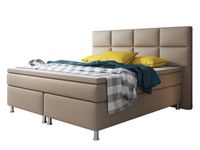 Boxspringbett Miami mit 7-Zonen-Taschenfederkernmatratzen und Topper, ca. 180 x 200 cm – Muddy