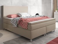 Boxspringbett King Size 180x200 cm Webstoff Muddy