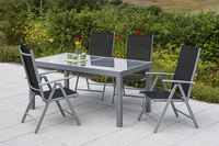 5tlg. Amalfi Klappsessel Set, schwarz