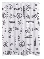 Duschvorhang Textil 120x200 cm Neptun grau