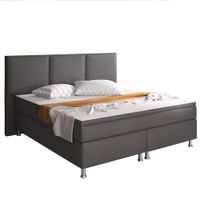 Boxspringbett Oslo mit Bettkasten 180x200 cm Kunstleder Anthrazit