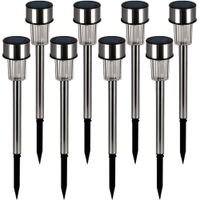 Deuba Solarleuchte LED Gartenleuchte 31cm 8 tlg weiß
