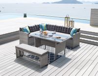 14tlg. Elegantes Ecksofa Set ca. 177 x 235 x 74 cm - Grau