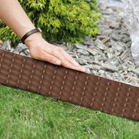 Beetumrandung in Rattan Optik aus Kunststoff, ca. 390 cm - Dunkelbraun