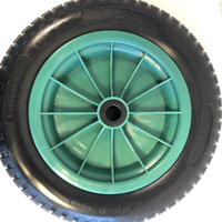 Schubkarrenrad "pannensicher", Rad schwarz/ Felge dunkelgrün