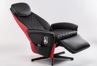 Elektrischer Massagesessel Relaxsessel - schwarz/rot Lederoptik 