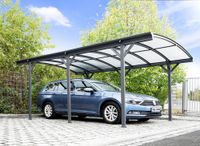 Design Carport aus Aluminium ca. 505 x 300 x 192/219 cm - Anthrazit 