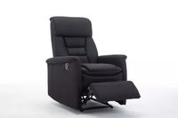 TV Relaxsessel mit Liegefunktion Stoffbezug, ca. 73 x 85,5 x 104 cm - Schwarz