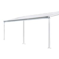 Terrassenüberdachung SOLIS mit UV-Schutz, ca. 434 x 303 x 226 / 278 cm – Weiß