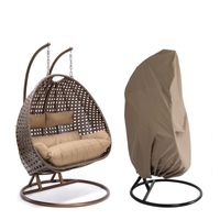 Polyrattan Hängesessel TWIN Braun inkl. Regenabdeckung