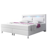 Boxspringbett MILANO ca. 180x200cm- Weiß mit integriertem Topper