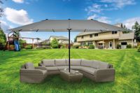 XXL-Oval-Sonnenschirm aus Polyester, ca. 4,6 x 2,7 m - Anthrazit