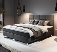 Boxspringbett ROTTERDAM PLUS mit Taschenfederkernmatratze, ca. 180 x 200 cm – Anthrazit