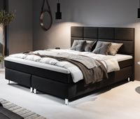 Boxspringbett ROTTERDAM PLUS mit Taschenfederkernmatratze, ca. 180 x 200 cm – Schwarz