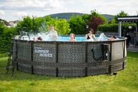 Active Pool Elite Pool Komplett-Set inkl. Filterpumpe & Poolcover Ø 488x122 cm rattan grau