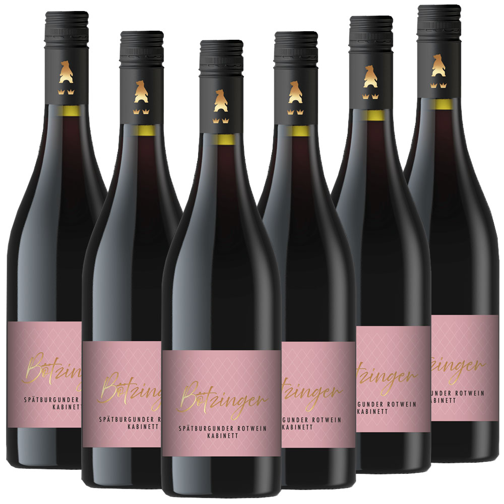 Winzergenossenschaft Bötzingen Der Bötzinger - Spätburgunder Rotwein Kabinett halbtrocken - 6er Karton