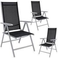 Casaria Gartenstuhl Bern 3er-Set Silber