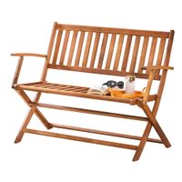 Casaria Gartenbank Eukalyptus klappbar 120 x 90 x 55cm braun
