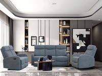 3tlg. Relaxsofa-Set mit 5 Relaxfunktionen - Dunkelgrau