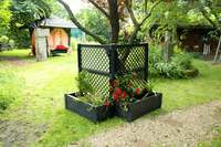 KHW Pflanzkasten groß mit Spalier (2-tlg.) 100 cm, anthrazit - 2er Set