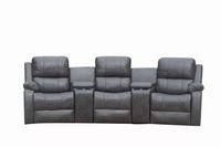 Home-Cinema 3-Sitzer mit Getränkehalter & Ablagefach, ca. 310 x 100 x 101 cm - Grau
