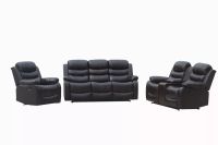 Home Cinema Relaxsofa Set 3-tlg. mit 5 Relaxfunktionen und Mittelkonsole – Dunkelbraun
