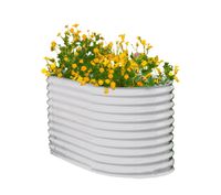 Oval Hochbeet L aus Stahl, ca. 160 x 80 x 81 cm - Silber