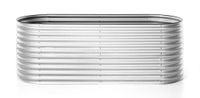 Oval Hochbeet XL aus Stahl, ca. 240 x 80 x 81 cm  - Silber