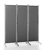 3tlg. Stellwand Paravent aus Polyester, ca. 260 x 156 cm - Anthrazit