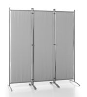 Stellwand Paravent 3tlg. aus Polyester, ca. 260 x 156 cm - Hellgrau