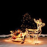 LED Rentier mit Schlitten 9W 528lm 264 LEDs 11m Lichtschlauch warmweiß 2400K