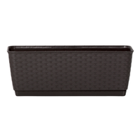 2er-Set Pflanzkasten-Komplettset - ca. 49 x 17 x 17 cm - Dunkelbraun
