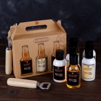 Geschenkset MEN'S COLLECTION in Sixpack Geschenkbox aus Kraftpapier
