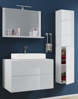 Badblock Lendas L 80cm Unterschrank + Spiegel + 1 Seitenschrank