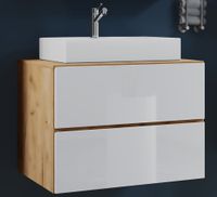 Badblock Lendas S 60cm Unterschrank Honig-Eiche/Weiß