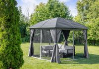 Garten Pavillon "Bosco" aus Aluminium, ca. 300 x 300 x 285 cm - Anthrazit