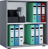 Büroregal Lona 2-Fach ohne Türen grau