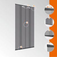 Türvorhang Teleskop 120cm anthrazit