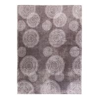 Kaschmirtouch-Decke, ca. 150 x 200 cm - Ornamentkreise Granit