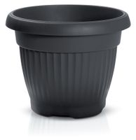 Pflanztopf mit Dekor, ca. 8 Liter - rund - Anthrazit