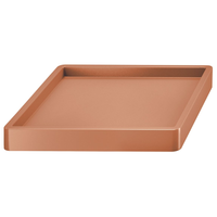 Pflanzenroller mit erhöhtem Rand aus robuster Kunststoff, ca. 29 x 29 x 5,5 cm - eckig - Terrakotta