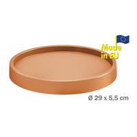 Pflanzenroller mit erhöhtem Rand aus robuster Kunststoff, ca. Ø 29 x 5,5 cm - rund - Terrakotta