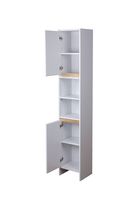 Bad-Hochschrank mit 2 Türen, ca. 180 x 32 x 28 cm - Weiß