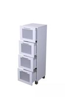 Badschrank mit 4 Schubladen, ca. 30 x 30 x 102,5 cm - Weiß 